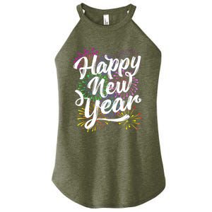 New Years Eve Party Supplies 2024 Happy New Year Fireworks Women's Perfect Tri Rocker Tank