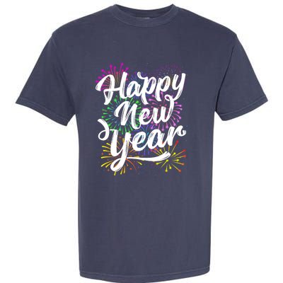 New Years Eve Party Supplies 2024 Happy New Year Fireworks Garment-Dyed Heavyweight T-Shirt