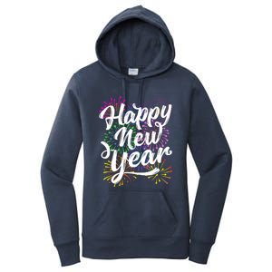 New Years Eve Party Supplies 2024 Happy New Year Fireworks Women's Pullover Hoodie