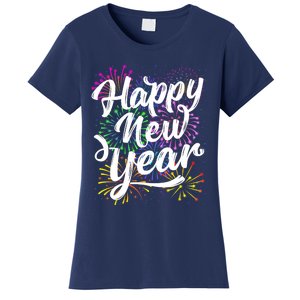 New Years Eve Party Supplies 2024 Happy New Year Fireworks Women's T-Shirt