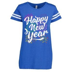 New Years Eve Party Supplies 2024 Happy New Year Fireworks Enza Ladies Jersey Football T-Shirt