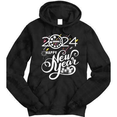 New Years Eve Party Supplies 2024 Happy New Year Fireworks Tie Dye Hoodie