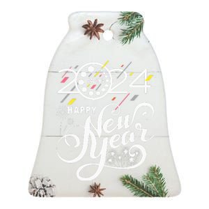 New Years Eve Party Supplies 2024  Ceramic Bell Ornament