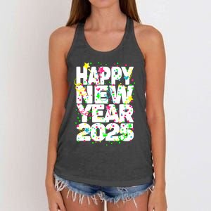 New Years Eve Party Supplies Nye 2025 Happy New Year Women's Knotted Racerback Tank