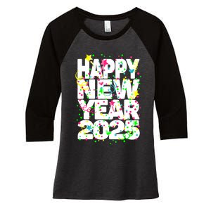 New Years Eve Party Supplies Nye 2025 Happy New Year Women's Tri-Blend 3/4-Sleeve Raglan Shirt