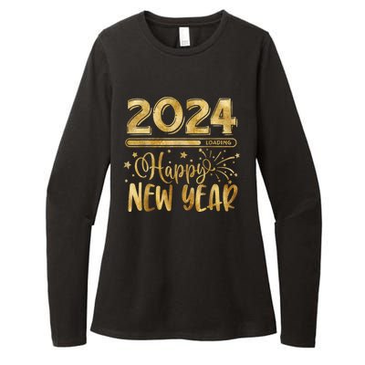 New Years Eve Party Supplies 2024 Happy New Year Fireworks Womens CVC Long Sleeve Shirt