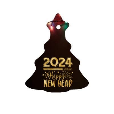 New Years Eve Party Supplies 2024 Happy New Year Fireworks Ceramic Tree Ornament