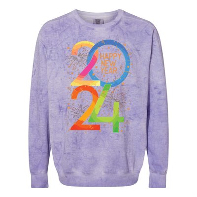 New Years Eve 2024 Colorful Nye Party Colorblast Crewneck Sweatshirt