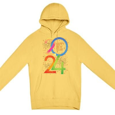 New Years Eve 2024 Colorful Nye Party Premium Pullover Hoodie