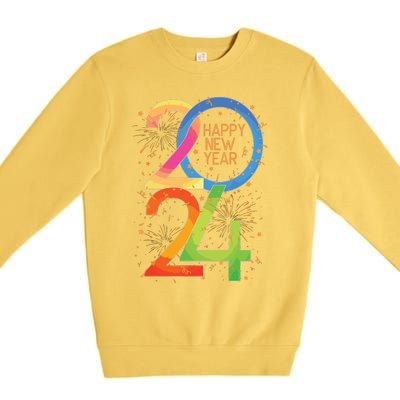 New Years Eve 2024 Colorful Nye Party Premium Crewneck Sweatshirt