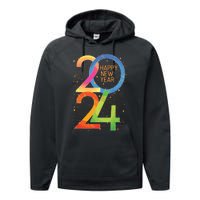 New Years Eve 2024 Colorful Nye Party Performance Fleece Hoodie