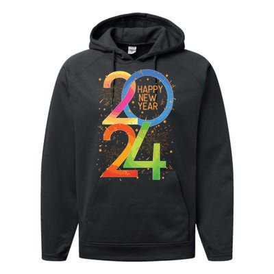 New Years Eve 2024 Colorful Nye Party Performance Fleece Hoodie