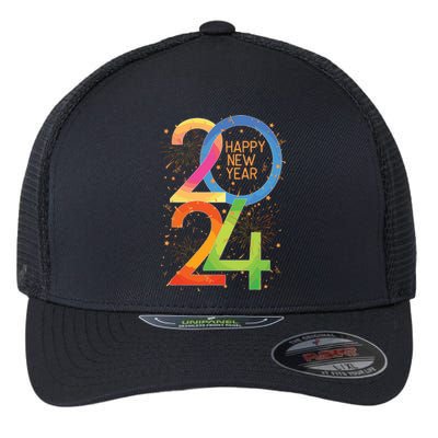 New Years Eve 2024 Colorful Nye Party Flexfit Unipanel Trucker Cap