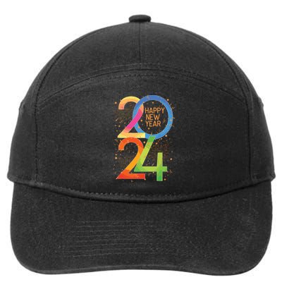 New Years Eve 2024 Colorful Nye Party 7-Panel Snapback Hat