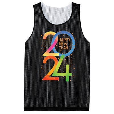 New Years Eve 2024 Colorful Nye Party Mesh Reversible Basketball Jersey Tank