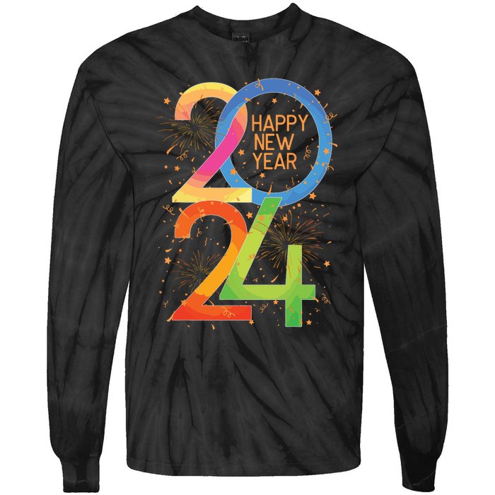 New Years Eve 2024 Colorful Nye Party Tie-Dye Long Sleeve Shirt