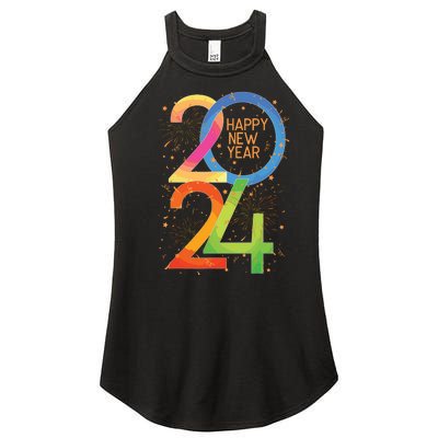 New Years Eve 2024 Colorful Nye Party Women’s Perfect Tri Rocker Tank