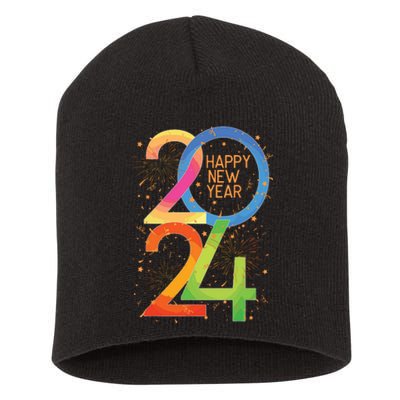 New Years Eve 2024 Colorful Nye Party Short Acrylic Beanie