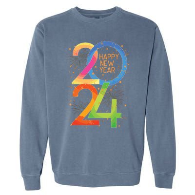 New Years Eve 2024 Colorful Nye Party Garment-Dyed Sweatshirt