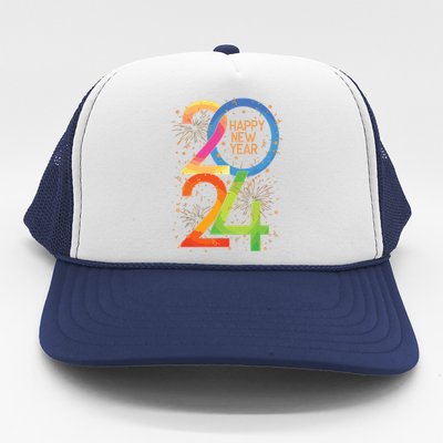 New Years Eve 2024 Colorful Nye Party Trucker Hat