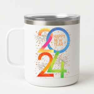 New Years Eve 2024 Colorful Nye Party 12 oz Stainless Steel Tumbler Cup