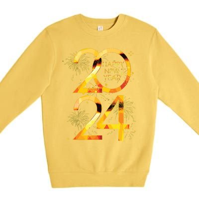 New Years Eve Party Supplies 2024 Happy New Year Fireworks Premium Crewneck Sweatshirt