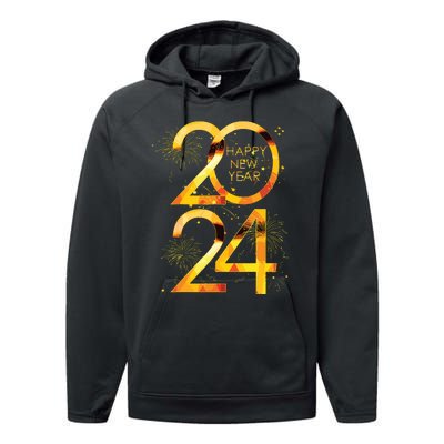 New Years Eve Party Supplies 2024 Happy New Year Fireworks Performance Fleece Hoodie