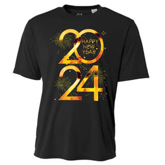 New Years Eve Party Supplies 2024 Happy New Year Fireworks Cooling Performance Crew T-Shirt