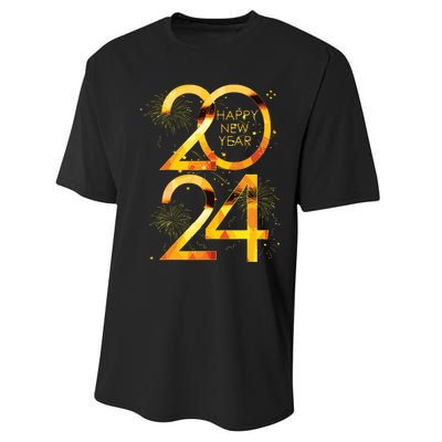 New Years Eve Party Supplies 2024 Happy New Year Fireworks Performance Sprint T-Shirt