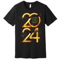 New Years Eve Party Supplies 2024 Happy New Year Fireworks Premium T-Shirt