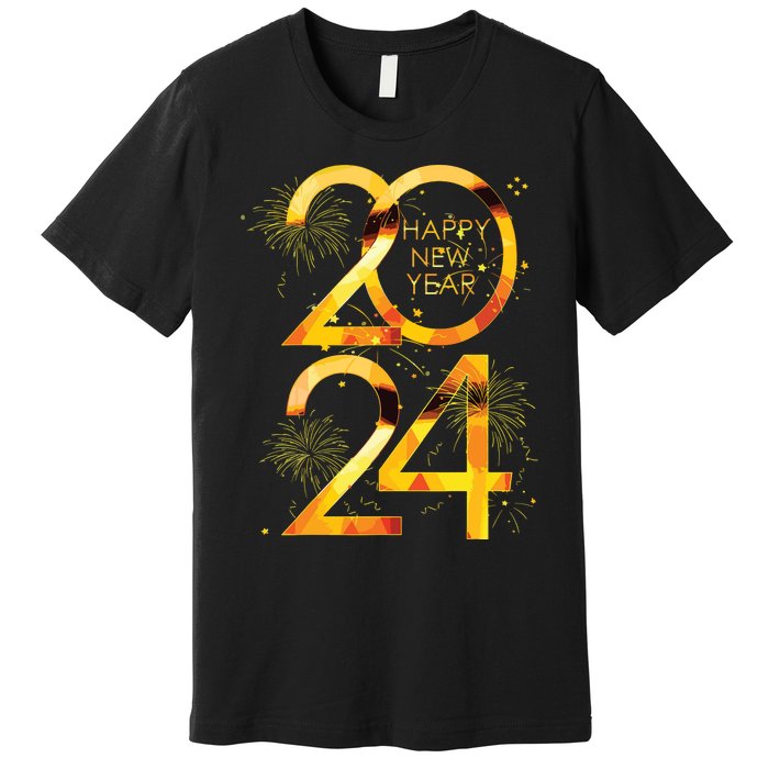 New Years Eve Party Supplies 2024 Happy New Year Fireworks Premium T-Shirt