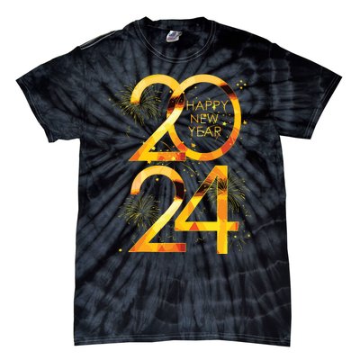 New Years Eve Party Supplies 2024 Happy New Year Fireworks Tie-Dye T-Shirt