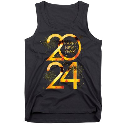 New Years Eve Party Supplies 2024 Happy New Year Fireworks Tank Top