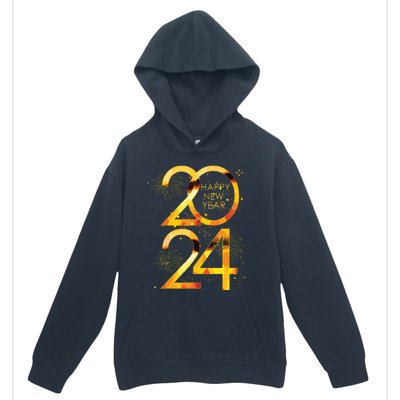 New Years Eve Party Supplies 2024 Happy New Year Fireworks Urban Pullover Hoodie