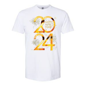 New Years Eve Party Supplies 2024 Happy New Year Fireworks Softstyle CVC T-Shirt