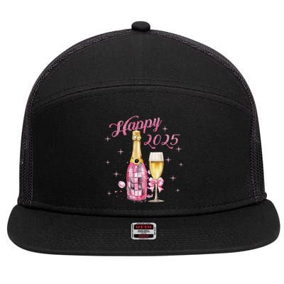 New Years Eve Party Supplies 2025 Happy New Year Fireworks 7 Panel Mesh Trucker Snapback Hat