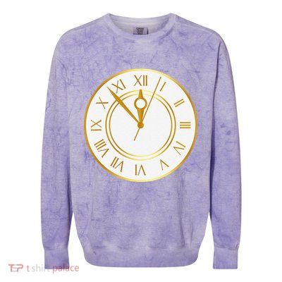 New YearS Eve Clock Colorblast Crewneck Sweatshirt