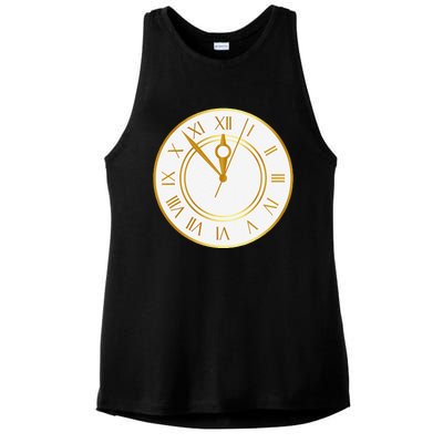 New YearS Eve Clock Ladies PosiCharge Tri-Blend Wicking Tank