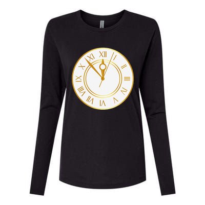 New YearS Eve Clock Womens Cotton Relaxed Long Sleeve T-Shirt