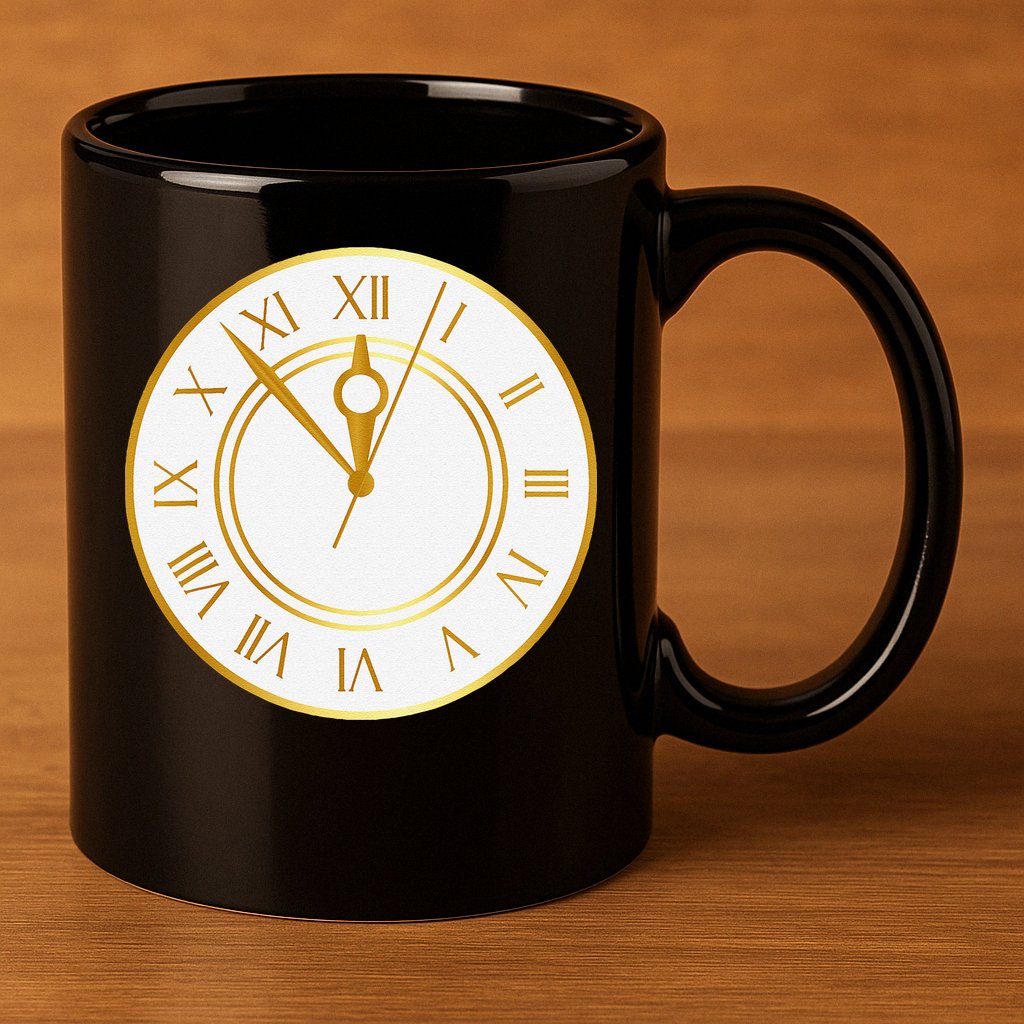 New YearS Eve Clock 11oz C Handle Ceramic Mug
