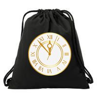 New YearS Eve Clock Drawstring Bag