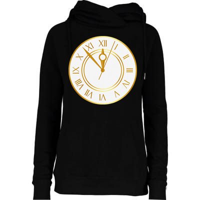 New YearS Eve Clock Womens Funnel Neck Pullover Hood