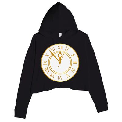 New YearS Eve Clock Crop Fleece Hoodie