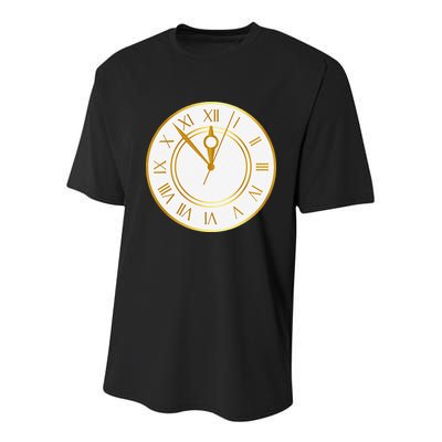 New YearS Eve Clock Youth Performance Sprint T-Shirt