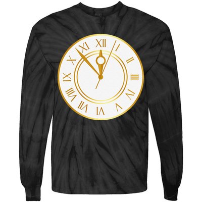 New YearS Eve Clock Tie-Dye Long Sleeve Shirt