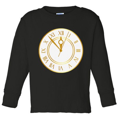 New YearS Eve Clock Toddler Long Sleeve Shirt