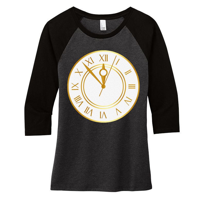 New YearS Eve Clock Women's Tri-Blend 3/4-Sleeve Raglan Shirt