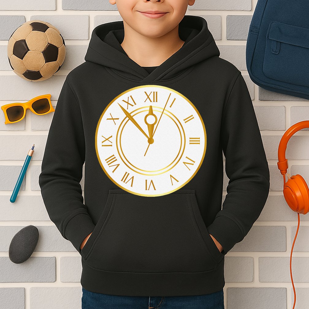 New YearS Eve Clock Kids Hoodie