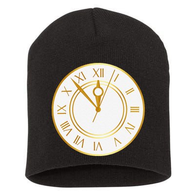 New YearS Eve Clock Short Acrylic Beanie