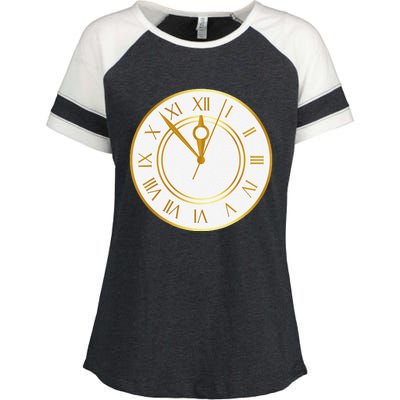 New YearS Eve Clock Enza Ladies Jersey Colorblock Tee